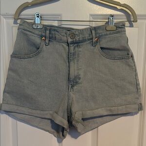 Express Super High Rise Denim Mom Shorts